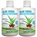 Pure Aloe Vera Drinkable Gel Cranberry Flavor 500ml - for Heartburn Relief & Acid Reflux - Cold-Processed - from Organic Fresh Leaves - Made in Canada (Pack of 2) 500 ml (Pack of 2)