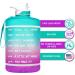NatureWorks HydroMATE 128 oz Gallon Water Bottle with Straw | BPA-Free, Leak Proof, Reusable | Purple Turquoise | Hourly Drink Markings - Buy Online on GoSupps.com