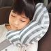 Kids Car Seat Belt Cover Set - Soft Shoulder Pad for Safety & Comfort | Travel Pillow & Neck Support | Universal Fit for Boys & Girls | 1pc Grey Stripe + 1pc Pink Stripe - Buy Online on GoSupps.com