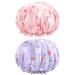 FirstKitchen Shower Cap for Kids  2PCS Toddler Shower Cap  Cute Shower Cap with Double Layer  Kids Shower Caps for Girls Boys Child with Cartoon Animal(Pink Cat + Purple Rabbit) Pink+Purple