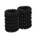 Zouiqss spiral hair tie ponytail holder telephone cable hair gum for women and girls without a trace strong hold waterproof suitable for all hair types (fabric black 12 pieces) Cloth Black 4.5cm