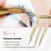 Beauty7 Professional Stainless Steel Eyelash Extension Tweezers - Curved Precision Tweezers with Etui - Multi-Way Gold Color | Shop Now! - Buy Online on GoSupps.com