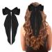 Wllhyf hair clips with a large loop long cock French band hairpins soft silky satin hair clip metal arch node clips for party women girls (black)