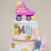 Roller Skate Birthday Cake Topper pink 80s Retro Theme Hip Hop gril Glitter Party Cake Decorations - Buy Online on GoSupps.com