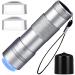 Mini UV Light Presser LED Handheld Temporary Nail Dryer with 2 Jelly Silicone Nail Stamper Head Portable UV Light for Nails Silicone LED Lamp Nail Press Flashlight Tool Set for Manicure Decor  Silver