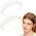 Aswewamt 2 Pcs Alloy Pearl Rhinestone Headbands Bridal Hair Hoop Wedding Hair Accessories Ornaments for Elegant Women Girls