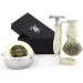 Haryali London Shaving Kit 5 Pc Shaving Kit Double Edge Safety Razor - Best Badger Badger Shaving Brush Shaving Soap Shaving Bowl Shaving Stand Ivory Color Shaving Set