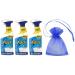 Flash Bathroom Cleaning Spray Removes Soap Scum and Limescale with Febreze Fresh Scent 3Pk x 800ml + Our Gift for You: Organza Bag Size: 9 x 7 x 0.1cm