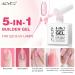 ALIVER 5 in 1 Pink Clear Builder Gel Base | UV/LED Nail Polish Coat + Repair | Extension & No Wipe Top Set | Soak Off - Buy Online on GoSupps.com