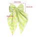 2pcs Floral Bow Hair Clips for Women & Girls with Long Tail, Blue & Green Hairpins for Thick Hair - Elegant Leaves Pattern Big Hair Clips - Buy Online on GoSupps.com