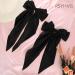RSYHVG 2 Pieces Soft Silky Satin Hair Clip Long Tail French Ribbon Hair Pins Metal Bowknot Clips 90's Accessories for Party Valentine's Day Women Girl (Black+Black) - Buy Online on GoSupps.com