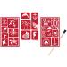 3 Armour Etch Over N Over Reusable Glass Etching Stencils | Nautical Theme | Paradise, Seashore, Sea Creatures Stencil| Set Includes Brush, Total 4 Items
