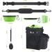 Pecute 4-in-1 Waterproof Dog Feed Bag - Snack & Treat Holder with Poop Bag Holder Adjustable Strap & Foldable Water Bowl (Black/Green) - Buy Online on GoSupps.com