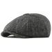 Charmylo Newsboy Cap Gatsby Baker Boy Hat Flat Caps Tweed Adjustable Peaky Herringbone Cloth Cap Hat Grey 6 3/4-7 1/2