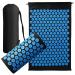 Acupressure Mat Generise Accupressure Body Mat and Pillow Set for Men & Women - Back Neck and Muscle Pain Relief - Includes Travel Bag with Adjustable Strap (Black with Blue Spikes)