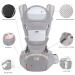 IULONEE Newborn Baby Carrier with Hip Seat | Ergonomic Design | Lumbar Support | Multi-Position Carry | 3 Months to 3 Years | 7-45lbs | Grey - Buy Online on GoSupps.com