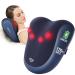 AllJOy massage device Neck massage device with heat function wireless shiatsu back massage device massage pillows for the neck back with 3D-rotating massage heads gifts blue
