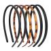 6 pieces of plastic headbands 3 colors slippery hair ripe with teeth men women headband made of plastic for washing the face make-up sport read black & coffee leopard & rubber black