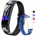 Hofit wristwatch fitness tracker children watch children with pedometers heart rate and sleep monitor IP68 waterproof activity tracker with 2 bracelets gifts for boys and girls black