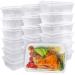 ganfaner 50pk 50oz/1500ml Large Disposable Plastic Food Container Box Grab To Go, Clear BPA Free Meal Prep Container w/Lid for Charcuterie, Reusable Organize Storage Combo Box
