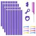 40 pieces of papilotten curly bars flexible hair curly winder without heat curly bars for girls foam hair curler for long short hair (violet)