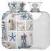 NAANLE OCEAN SEASHELL hot water bottle with cover Transparent hot water bottle 1L heat bottle for bed handfeers Warmer pain relief heat and cold therapy