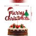 Merry Christmas Cupcake Toppers Red Glitter with Merry Christmas Letter Xmas Tree Cake Topper Decoration for Christmas Theme Party - Buy Online on GoSupps.com