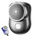 Zao Mini Shaver Men Distinguisha Mini-shave Portable Electric Shaver Zao Shaver Usb Pocket Portable Electric Shaver Mini Electric Razor Waterproof Beard Knife Home Travel Gift for Men (Black)