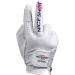 Nice Shot The Bird Men's Golf Glove in Premium White Cabretta Leather Worn on Left Hand Large