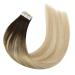 Moresoo Real Hair Extensions | Tape In Remy Extensions | 45cm Invisible Hair | Blonde to Brown Ombre | 20 Pieces 30g - Buy Online on GoSupps.com