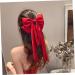 DOITOOL Satin Ribbon Hairpin Hair Clip Bows for Hair Barrettes for Teen Girls Hair Ribbons for Teen Girls Hair Bow Clips Hair Bows for Women Miss Bow Tie Headgear Metal Red - Buy Online on GoSupps.com