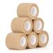 6 Roll self -adhering bandage dog vet wrap pet self -adhesive bandage 5cm x4.5 m cohesive bandages adhesive bandage elastic binding fixing bandage for cat dog horse finger cohesive bandage (skin color)