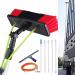 Window Cleaning Pole photovoltaic cleaner 4-12m Extension Pole + Squeegee Window Washer Combo/Telescopic Pole for Window Cleaning/Extension Pole for Cleaning Windows 55cm Brush Head 7M/24FT