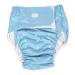 Diaper for adults reusable incontined quilts diaper for older people three -layer waterproof breathable washable sizes adjustable diaper pants (blue)