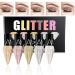 Liquid Eyeliner Glitter Eye Liners Kit Shiny Diamond-Shape Waterproof Eyeliner Pigment Colorful Eye Shadow Quick Dry Shimmer Silver Gold Beauty Cosmetics Makeup For Women(5Colors) 5PCS Glitter