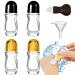HVSSY 6 Pack Glass Essential Oil Roller Bottles Travel Refillable Roll on Perfume Bottles with Caps 30ml Clear Perfume Bottles with Opener Funnel for Essential Oils Perfume Cosmetics