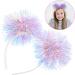 minkissy Foil Strips Pom Pom Headband Tinsel Pompom Ball Head Bopper Fluffy Ball Hair Loop Cosplay Hair Accessories for Christmass New Year Birthday Party Favors Purple - Buy Online on GoSupps.com