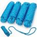 INNOCEDEAR Double-Braided Nylon Dock Line-1/2 x 20' (Eyelet: 12 inch, 4 Pack Blue Reflective,Professional Boat Rope).Hi-Performance Marine Boats Mooring Rope Dock Line