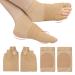 1 Pair Toe Pads Upgraded with 1 Pair Gel Heel Socks Breathable Big & Little Toes Cushion Sleeve Comfortable Toe & Heel Wraps Elastic Foot Protector Guards for Day and Night Support (L)