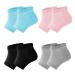 Sibba 4 Pairs Moisturizing Gel Heel Socks Cracked Heel Gel Lined Infused Toeless Spa Socks for Women Soft Cotton Silicone Ventilate Heel Sleeves Open Toe Foot Care Treatment Overnight (Multicolor) 4 Pairs Black+Pink+Gray+Green 4.0