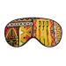 African Art Woman with Pot Historic Elements Orange Sleep Mask Eye Cover for Sleeping Blindfold with Adjustable Strap Blocks Light Night Travel Nap for Men Women