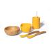 Avanchy Bamboo La Petite Family Collections Gift Set Green - Includes Mini Bamboo Bowl  Silicone Bowl  Silicone Cup  and Bamboo Baby and Infant Spoons - Baby Dishes Set - Baby Shower Gifts