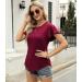 Women's Summer Business Casual Ruffle Sleeve Tunic Top - Dark Red, Large - Buy Online on GoSupps.com