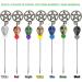 Crystal Skull Top Voodoo Doll Pins Set of 7 - Mini Pentagram Wands for Candle Magic Rituals (Multi-Color) - Buy Online on GoSupps.com