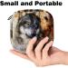 Stylish Menstruation Pad Bag with Zipper - Women's Napkin & Tampon Collector Bag (Elsatian Dog Painting) | International Shipping - Buy Online on GoSupps.com