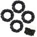 Olakin silk hair tie 4 tlg women hair rings ponytail holder hair band silk hair accessories for girls women elastic ponytail (black)
