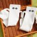 1/2 Pair Funny Magnetic Suction Couple Socks | Unisex 3D Doll Holding Hands Design | Casual White Socks - Buy Online on GoSupps.com