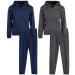 Quad Seven Boys' Fleece Jogger Set - 4 Piece Basic Solid Full Zip Hoodie and Sweatpants (Size: 8-18) Navy/Charcoal 16-18