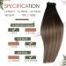 Runature Real Hair Balayage Extensions - 30cm Dark Brown to Ash Brown Ombre - 70g #3/8/22 - Premium Quality Sew-In Hair Treats - Buy Online on GoSupps.com