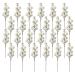 Crafare 24 Pack 7.5Inch Christmas Glitter Berries Stems Artificial Christmas Picks for Christmas Tree Ornaments DIY Xmas Wreath Crafts Holiday and Home Decor White